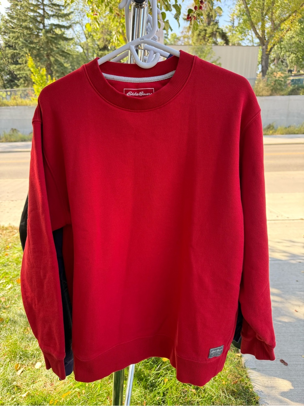 Eddie Bauer Men’s Bright Red Crewneck Sweatshirt